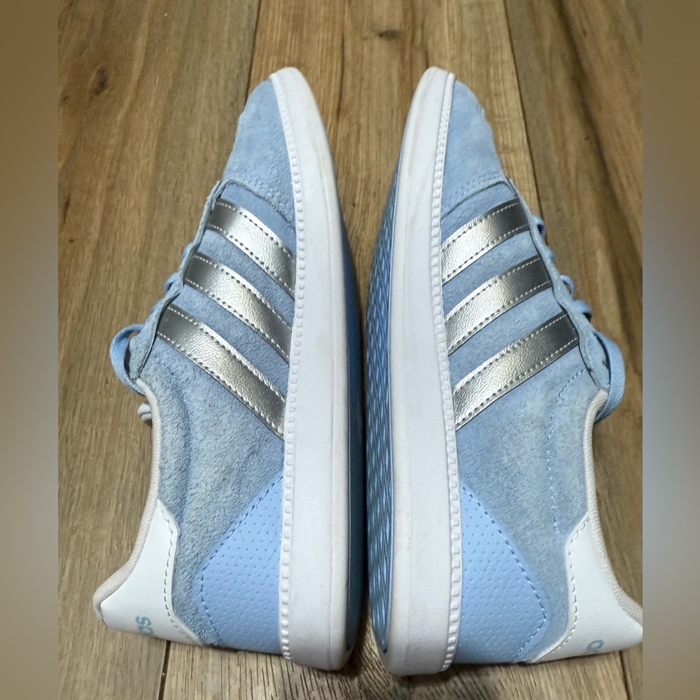 adidas Womens Breaknet Sleek Sneakers Sports Shoes Low Size 7.5 Glow Blue - Picture 6 of 9